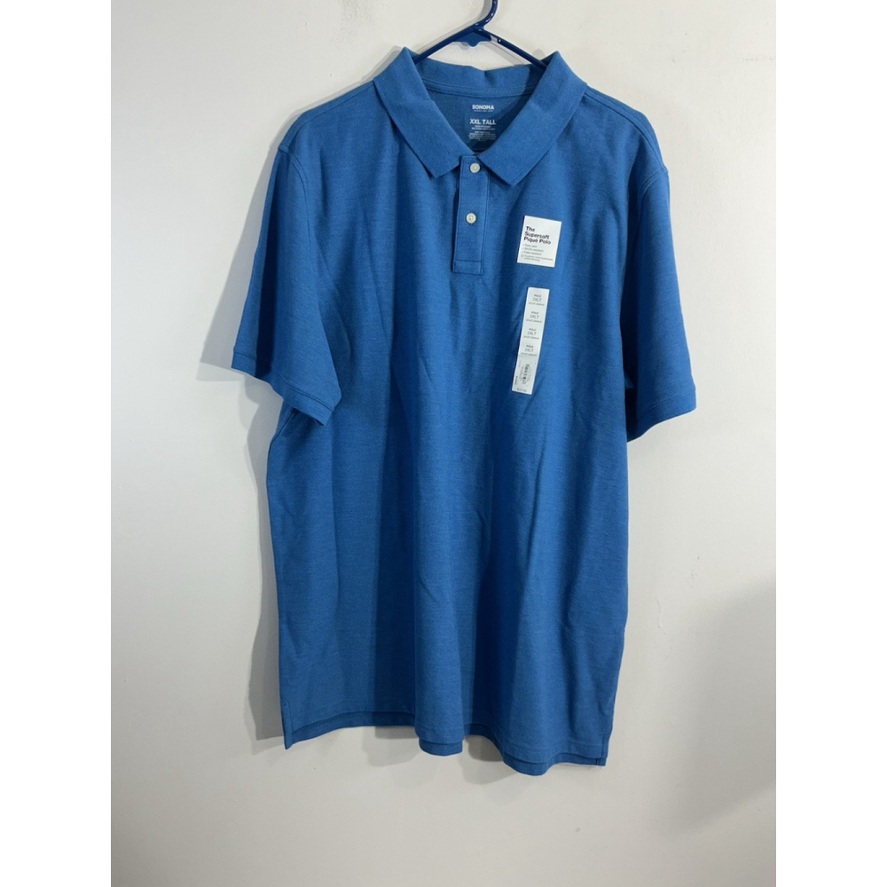 Men’s Sonoma XXL Tall Blue Short Sleeve Polo Shirt NWT